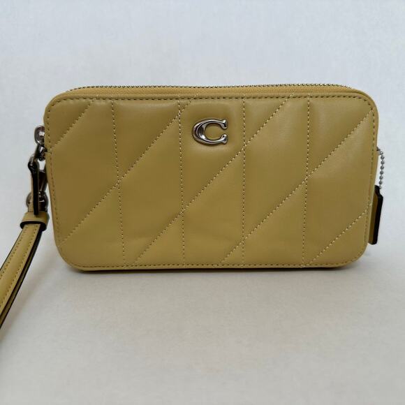 COACH CM531 GREY BLUE QUILTED PILLOW LEATHER KIRA C/B - Picture 7 of 9